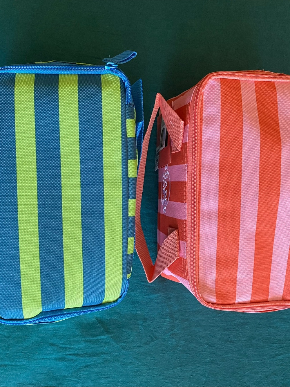 Trader Joe's Insulated Mini Bag - Coral and Blue Stripe Options - Picture 4 of 7